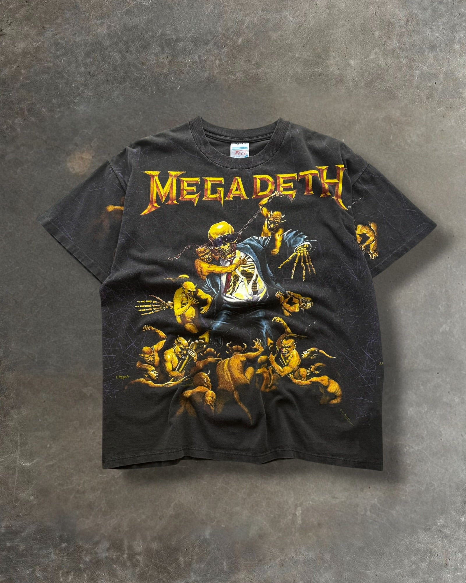 '91 MegaDeath Holy Wars AOP Tee Sz. XL