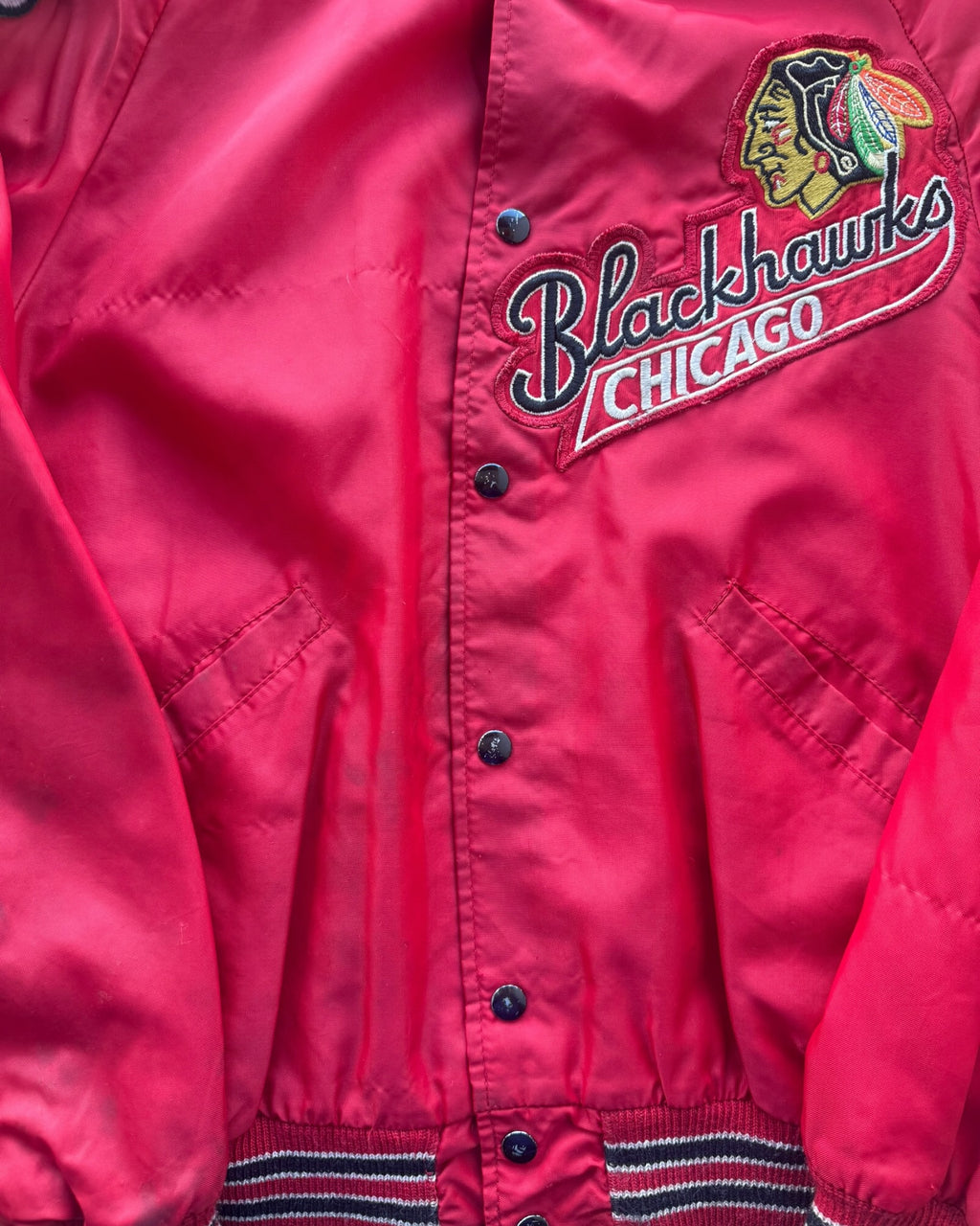 '60s Chicago Blackhawks Nylon Satin Jacket Sz. M