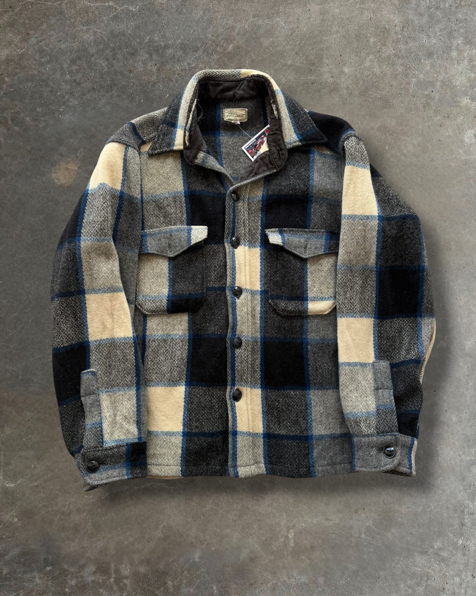'50s L.L.Bean Shadow Knit Flannel Sz. S