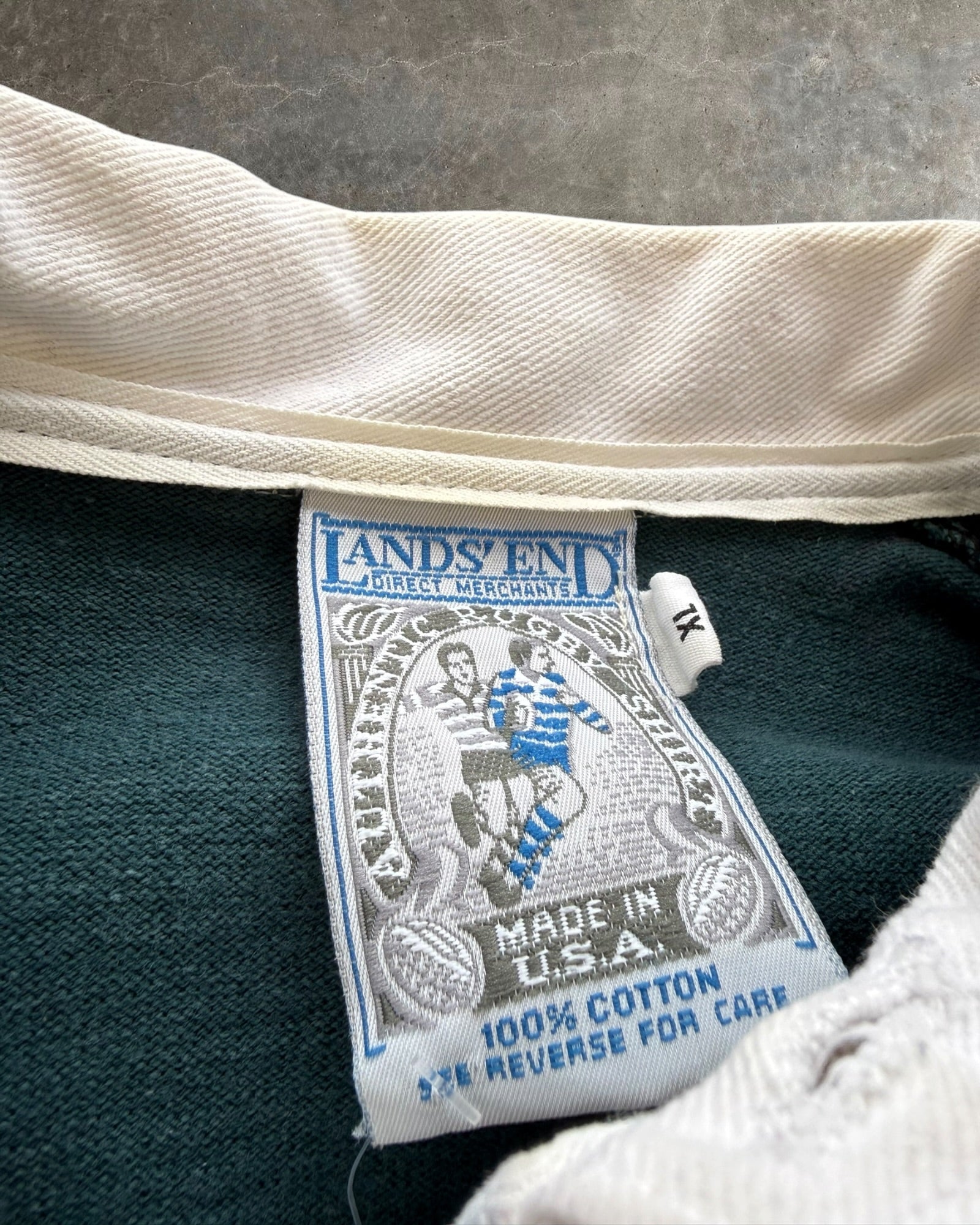 '90s Lands End Rugby Long Sleeve Sz. XL