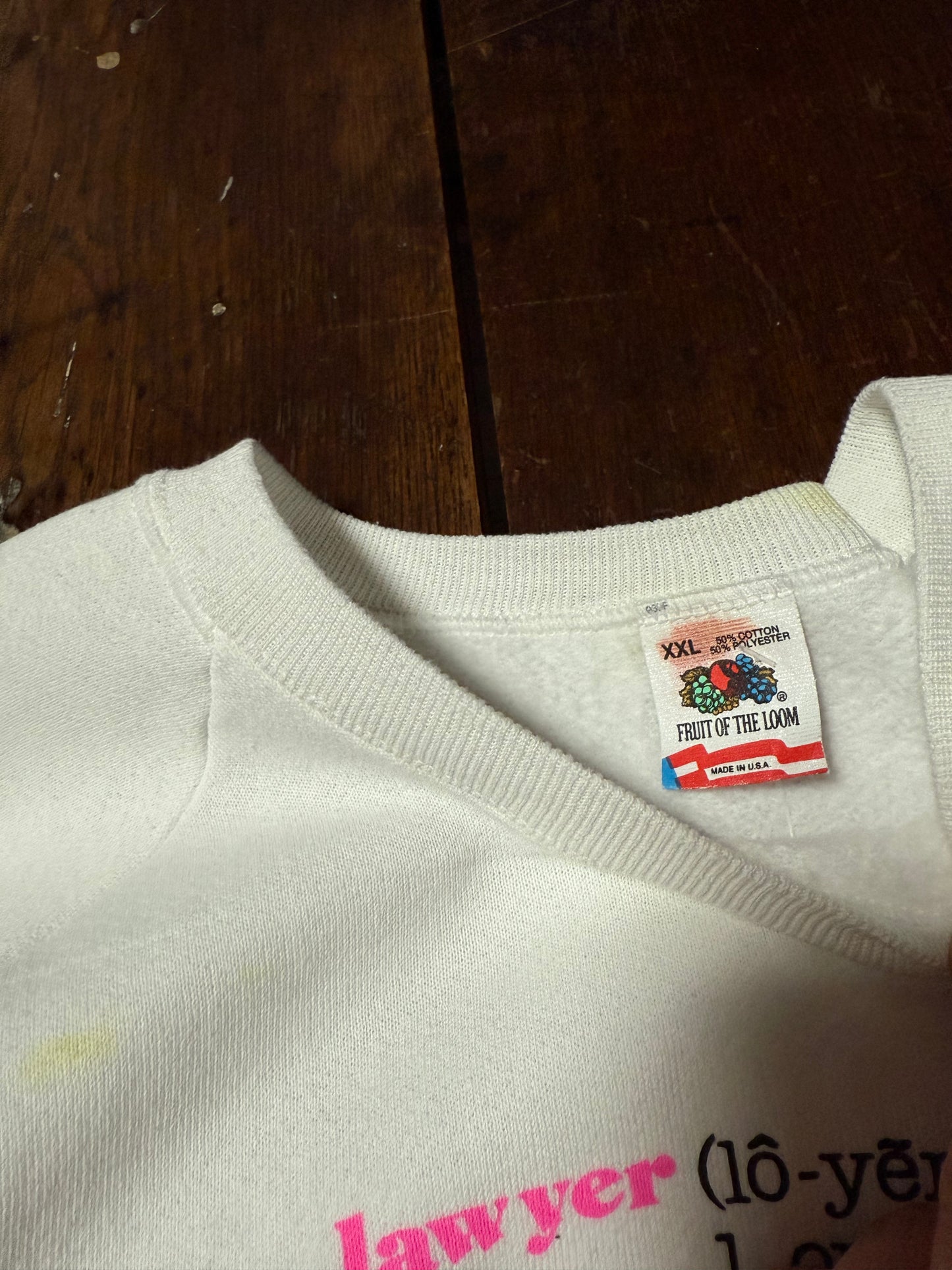 '90s Lawyer Crewneck Sz. XXL