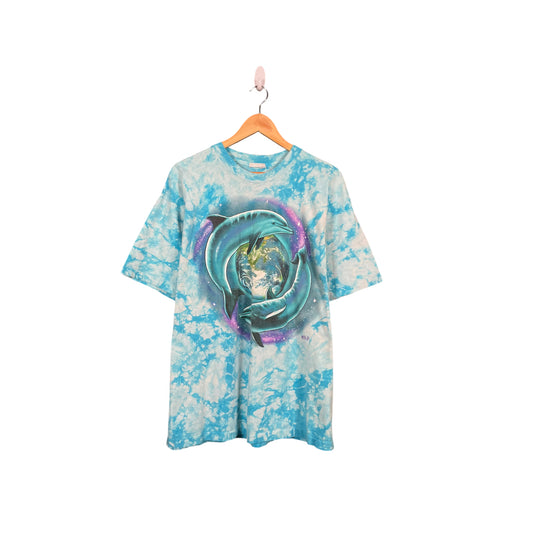 90s Dolphins Tie Dye Tee Sz. L