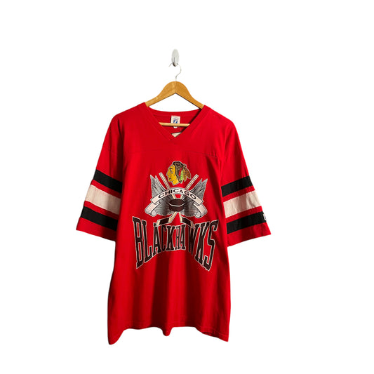 90s Blackhawks 3/4 Sleeve Tee Sz. XL