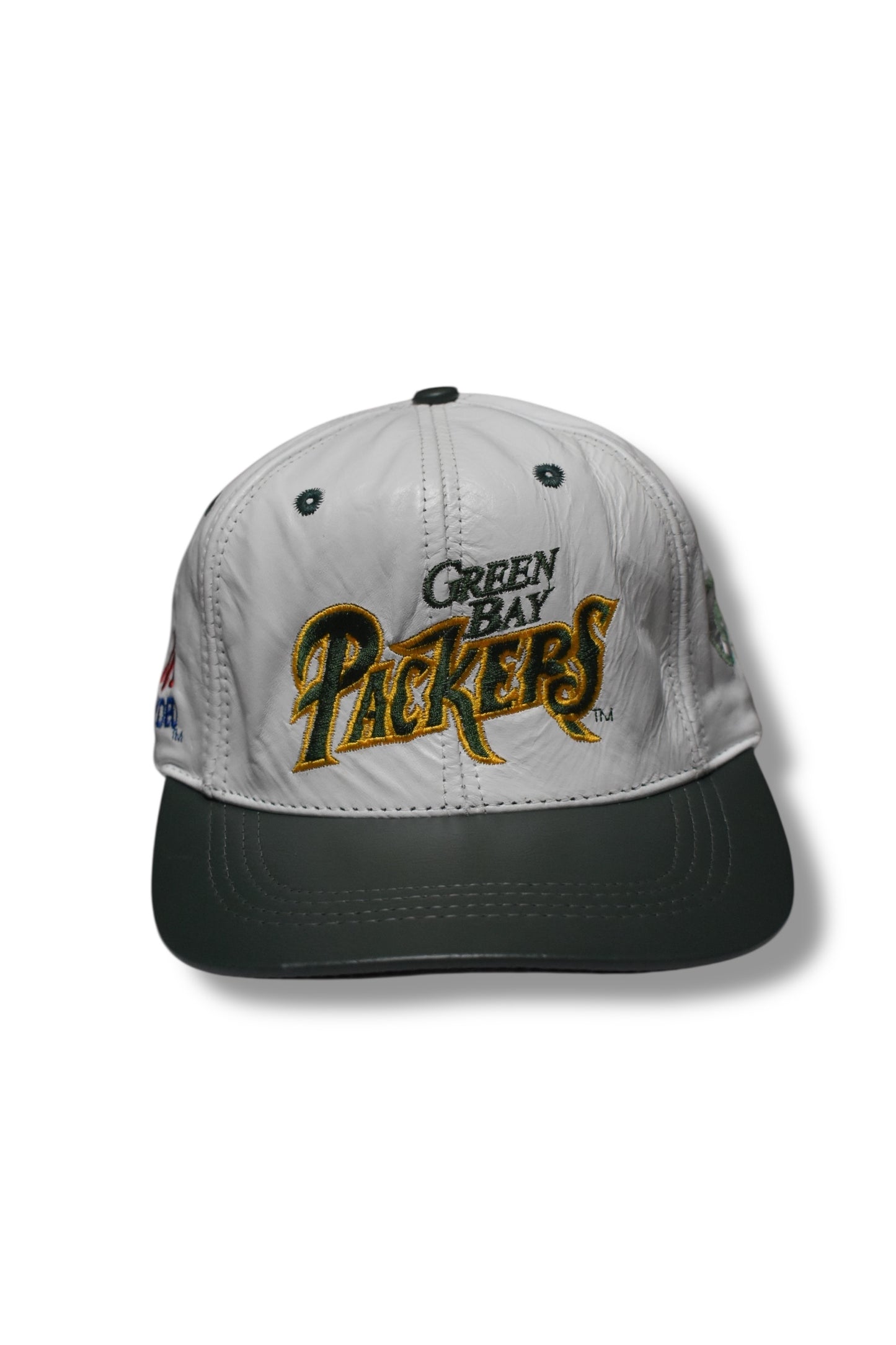 '90s Packers Leather Snap Back Hat