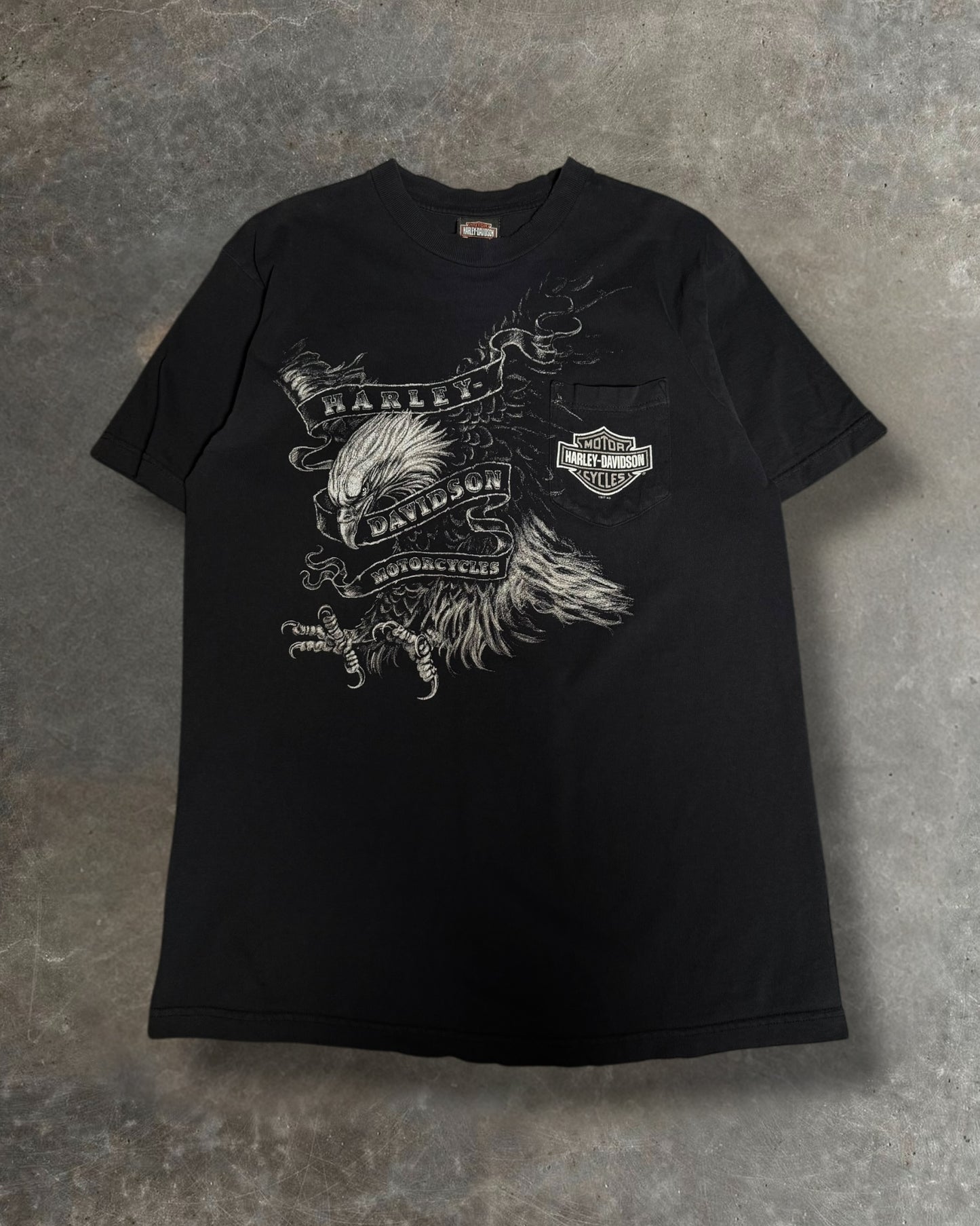 '00s Eagle Harley Davidson Pocket Tee Sz. L