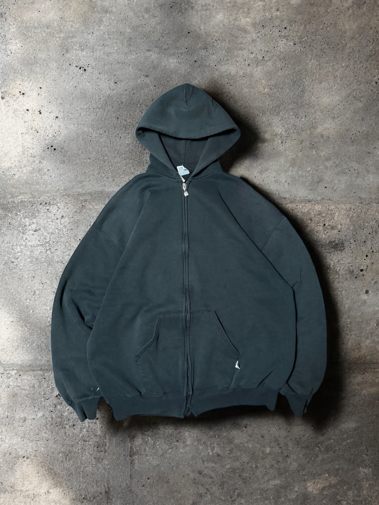 '90s Black Russell Zip Up Hoodie Sz. XL
