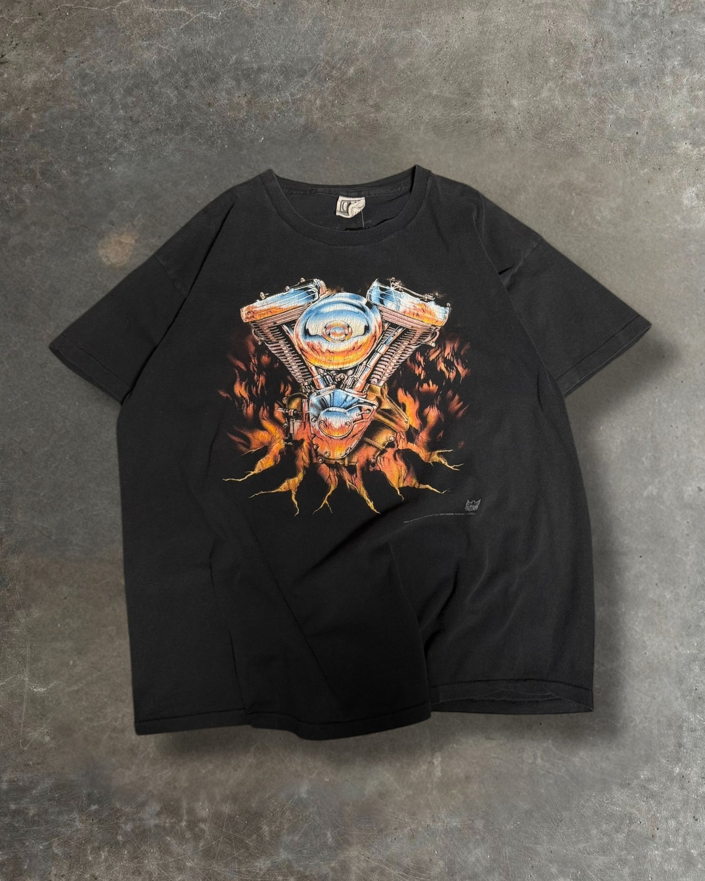 '90s Rockford Engine Biker Tee Sz. XL