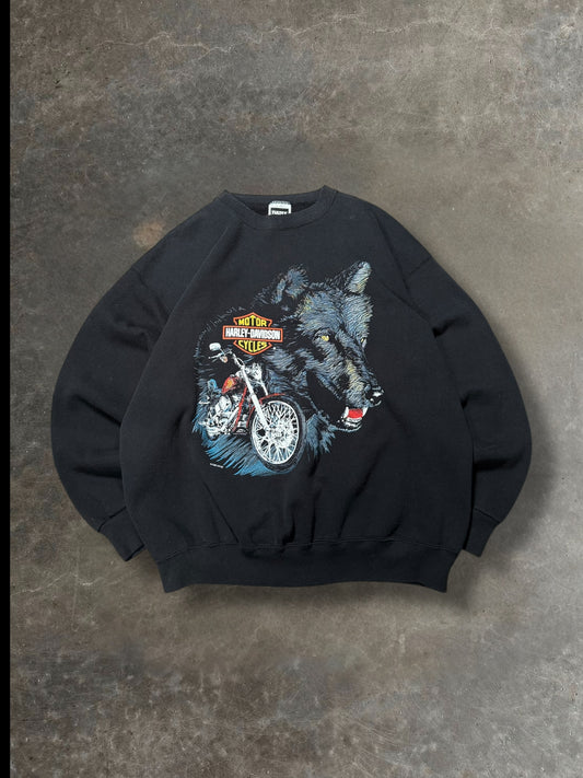 '90s Wolf Harley Crewneck Sz. XL