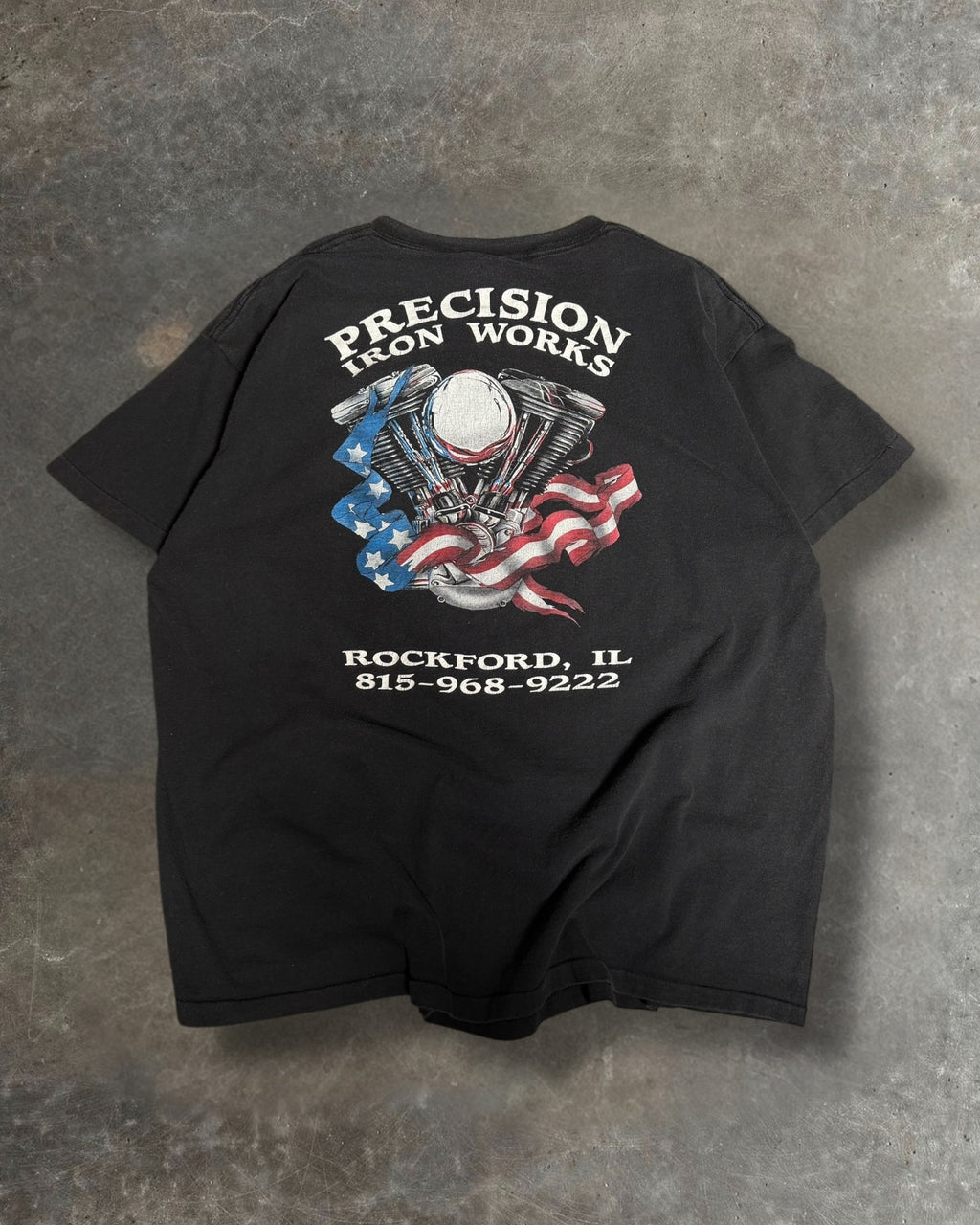 '90s Rockford Engine Biker Tee Sz. XL