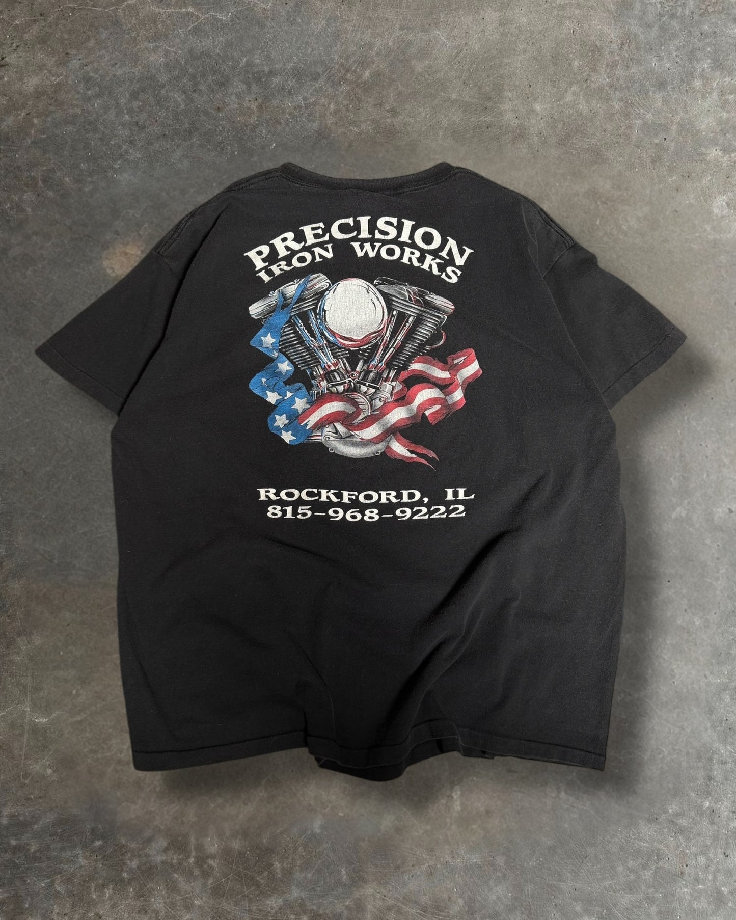 '90s Rockford Engine Biker Tee Sz. XL