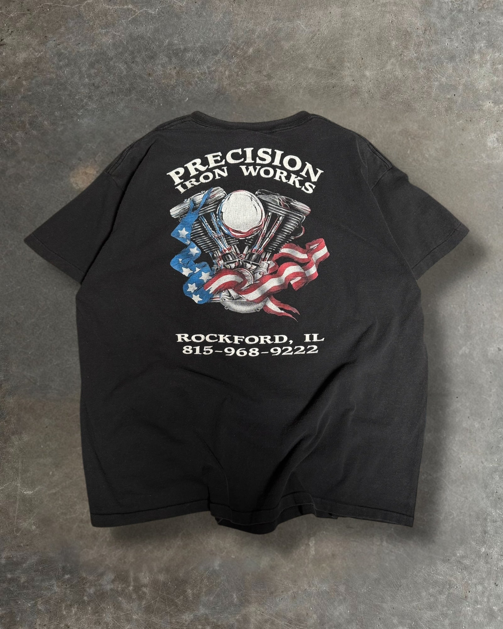 '90s Rockford Engine Biker Tee Sz. XL