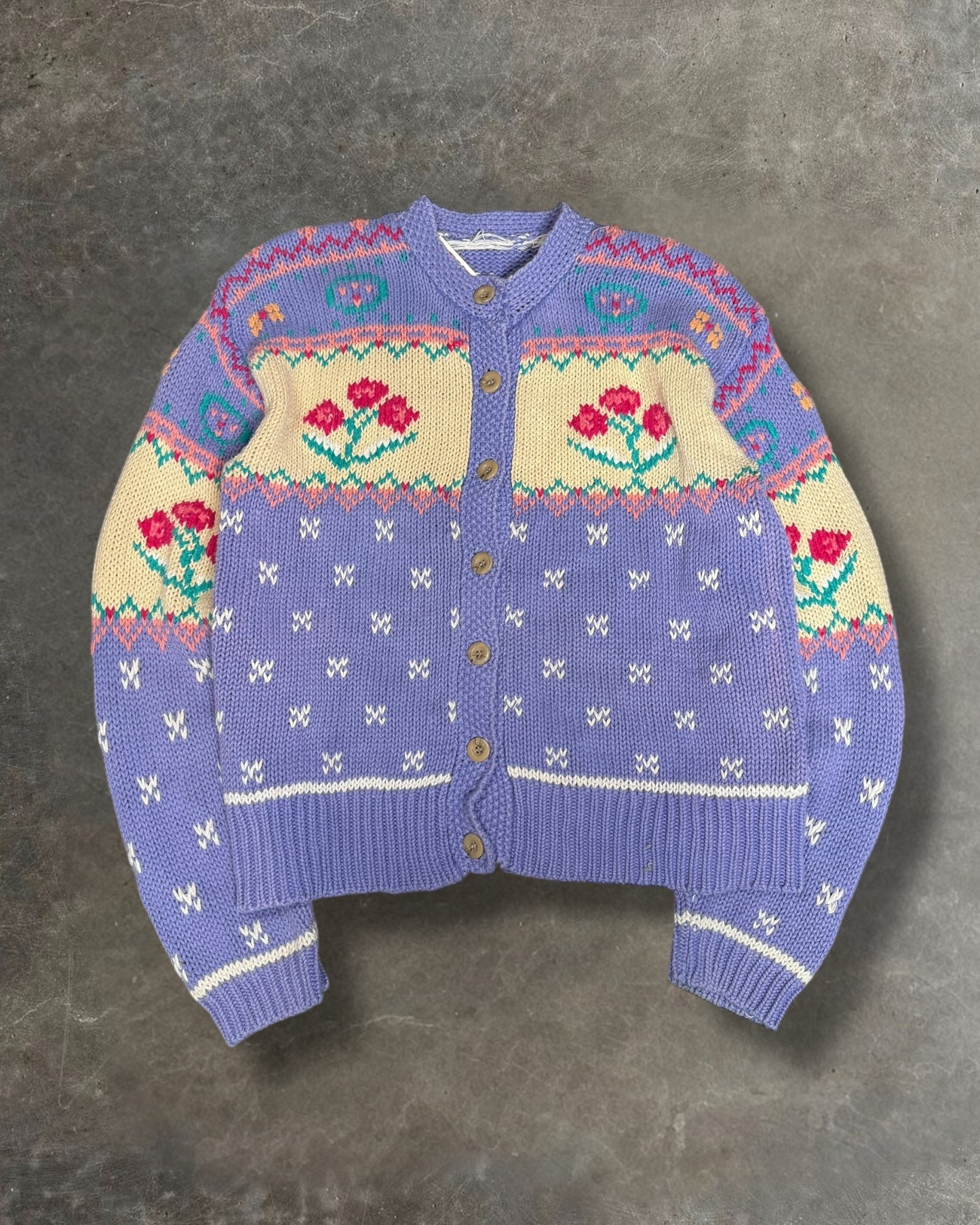 '00s Rose Button Sweater Sz. L