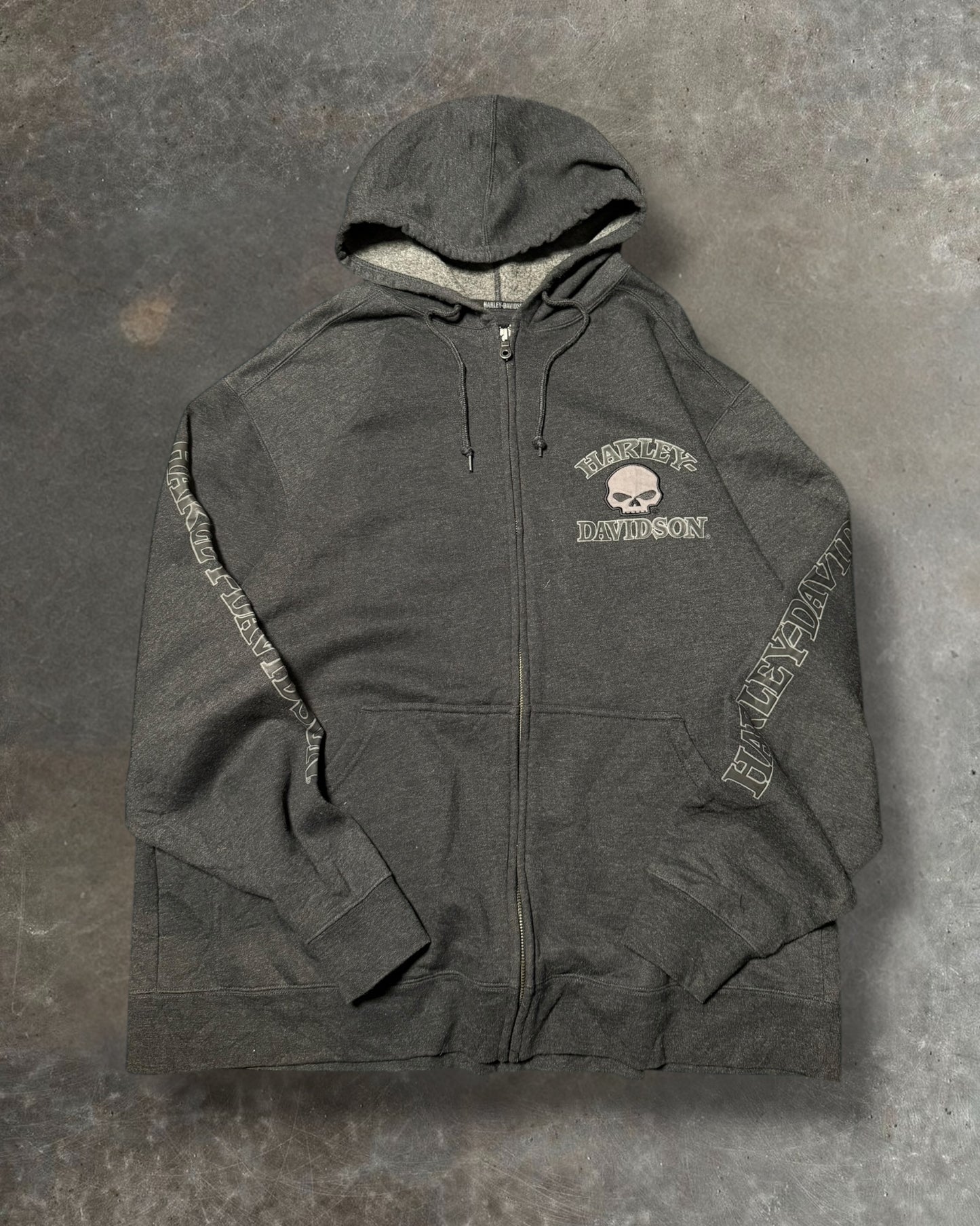 '00s Harley Skull Zip Up Hoodie Sz. XL