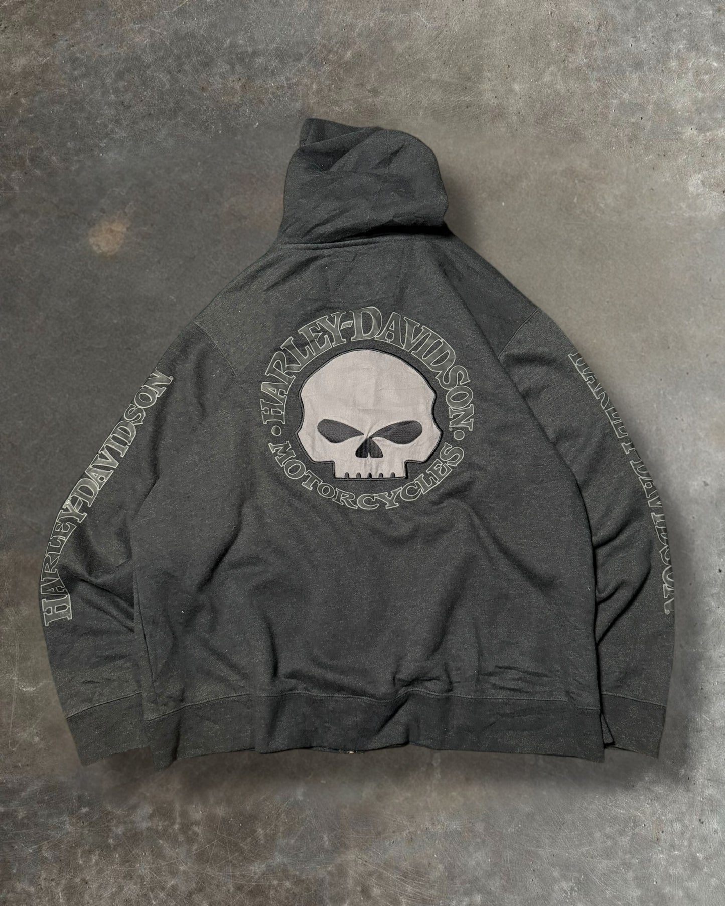 '00s Harley Skull Zip Up Hoodie Sz. XL