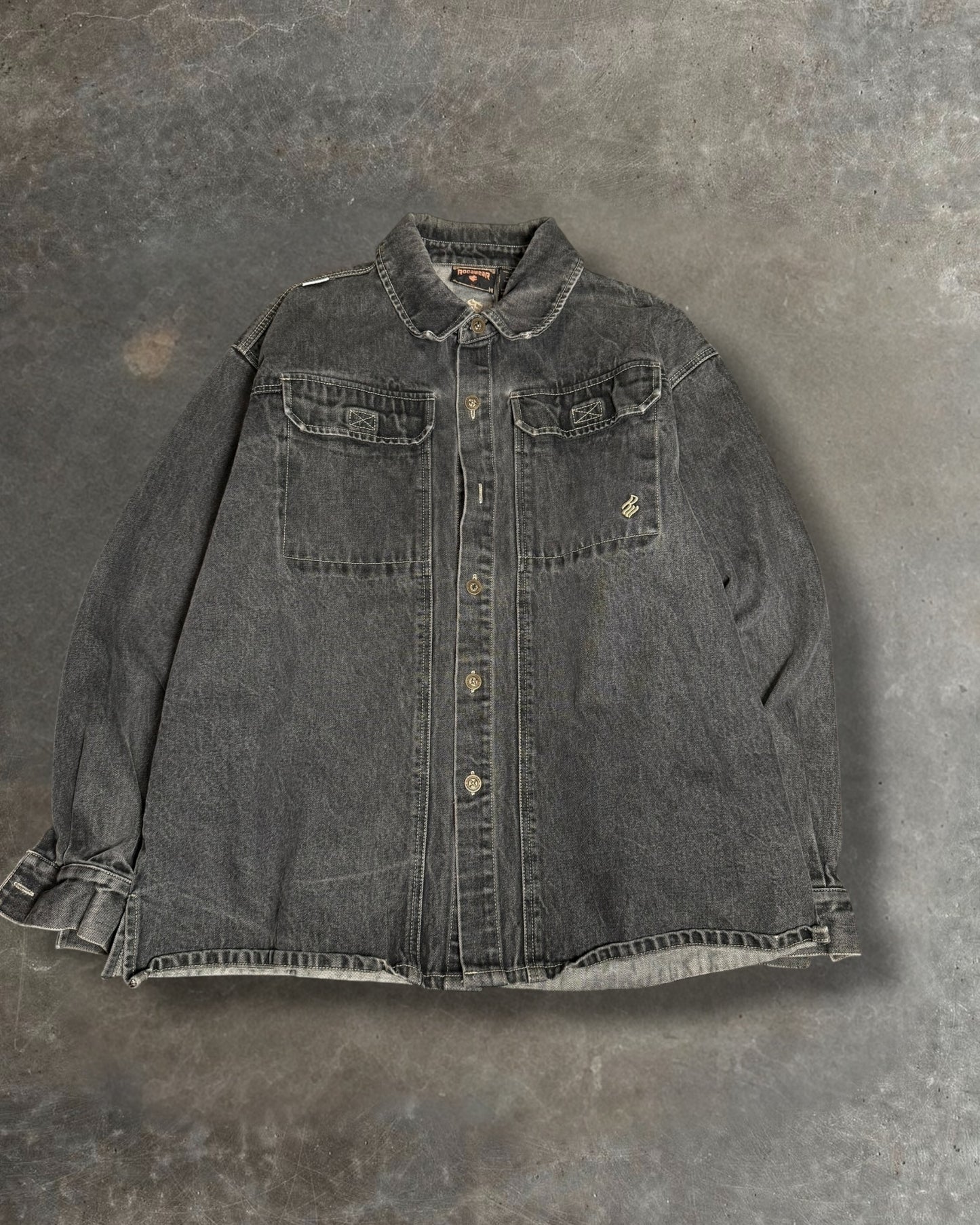 '00s Rocawear Black Denim Jacket Sz. XL