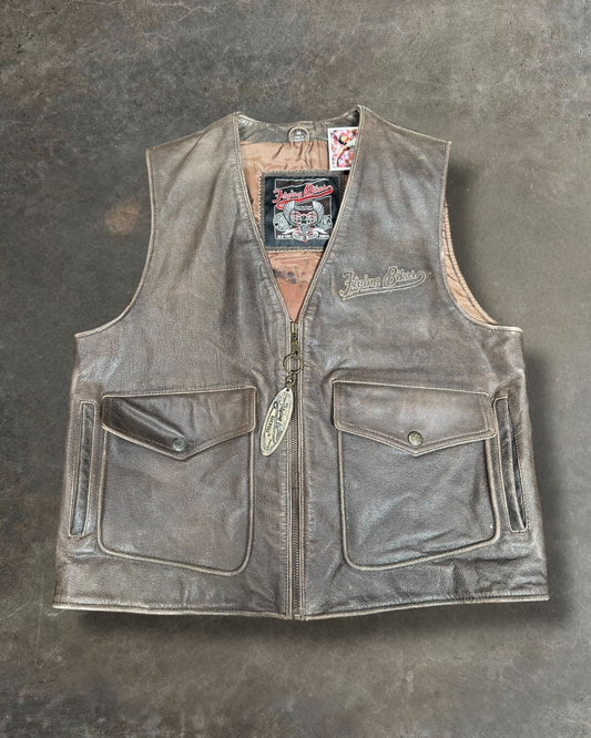 '00s Flying Bikes Leather Vest Sz. M