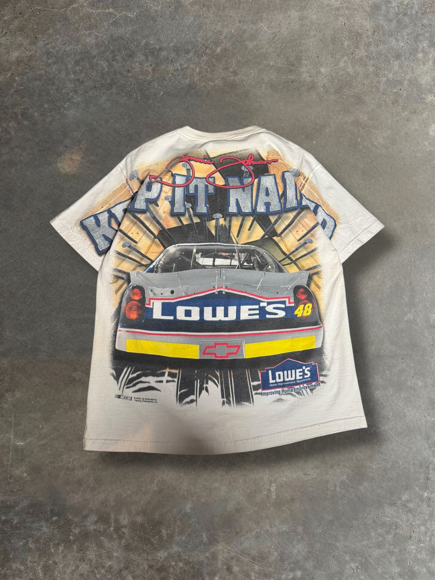 '00s Jimmy Johnson AOP Nascar Tee Sz. L
