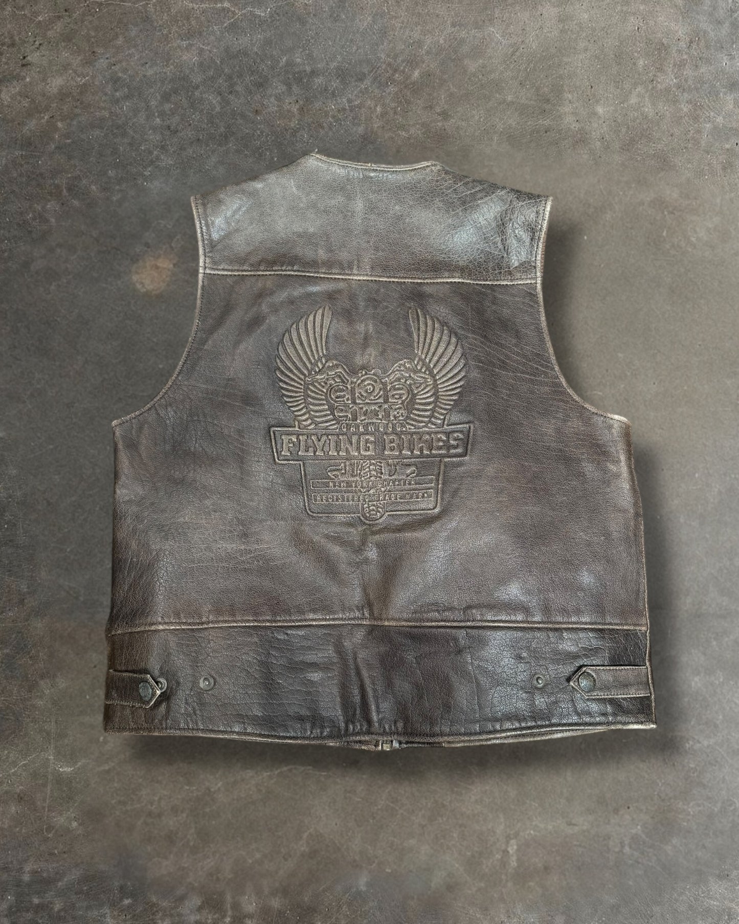 '00s Flying Bikes Leather Vest Sz. M