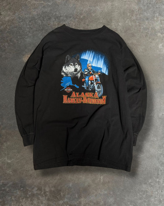 '90s Alaska Harley Davidson Long Sleeve Tee Sz. XL