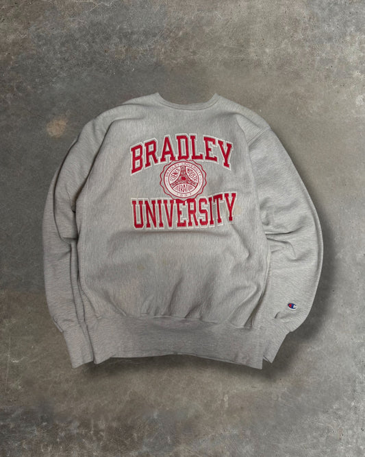 '90s Bradley University Champion Reverse Weave Crewneck Sz. XXL