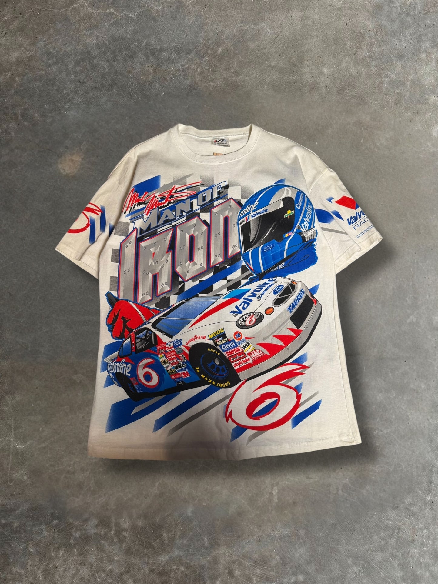 '90s Mark Martin AOP Nascar Tee Sz. L