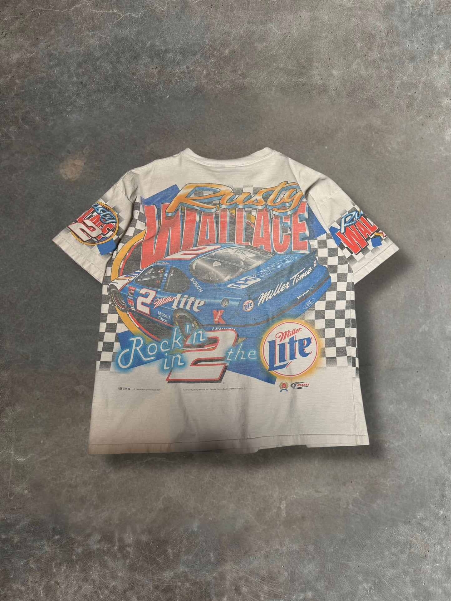 '90s Rusty Wallace AOP Nascar Tee Sz. XL