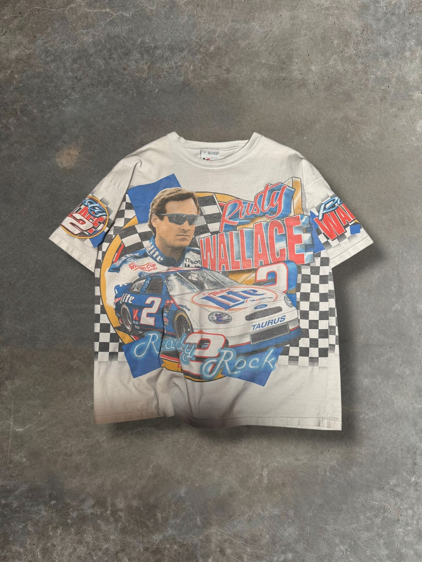 '90s Rusty Wallace AOP Nascar Tee Sz. XL