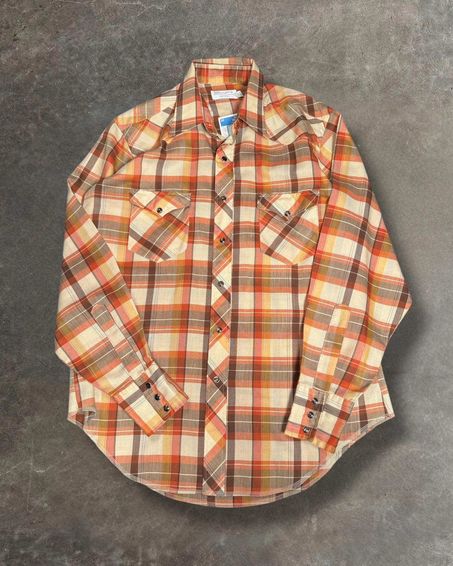 '80s Pearl Snap Wrangler Button Down Sz. L