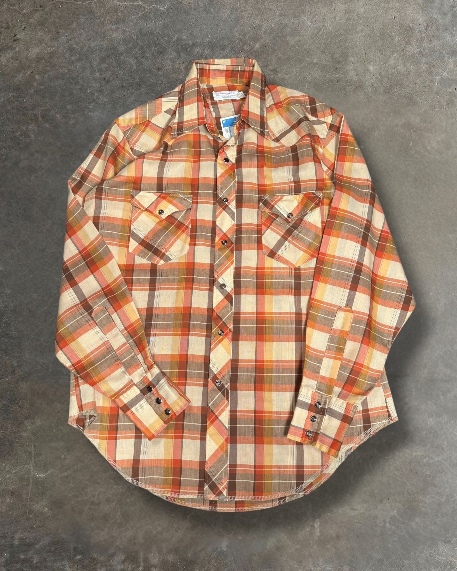'80s Pearl Snap Wrangler Button Down Sz. L