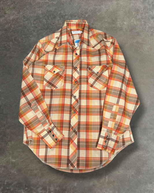 '80s Pearl Snap Wrangler Button Down Sz. L