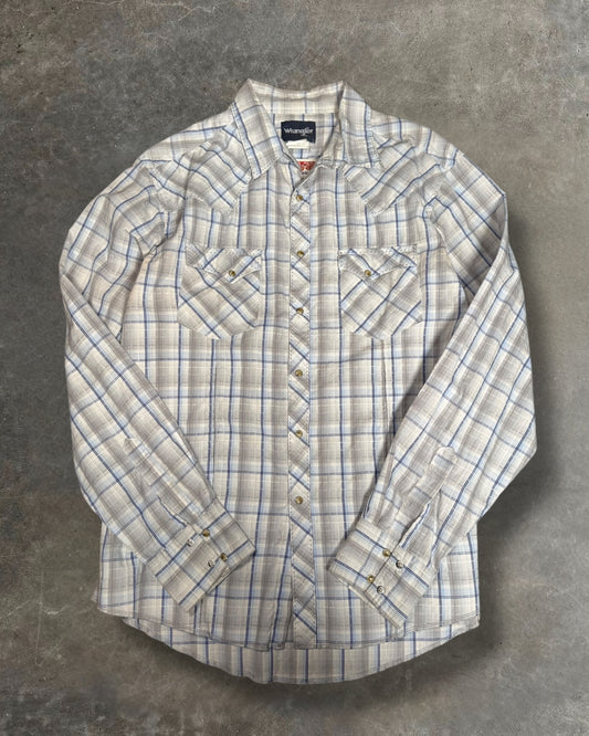 '90s Pearl Snap Wrangler Button Down Sz. L