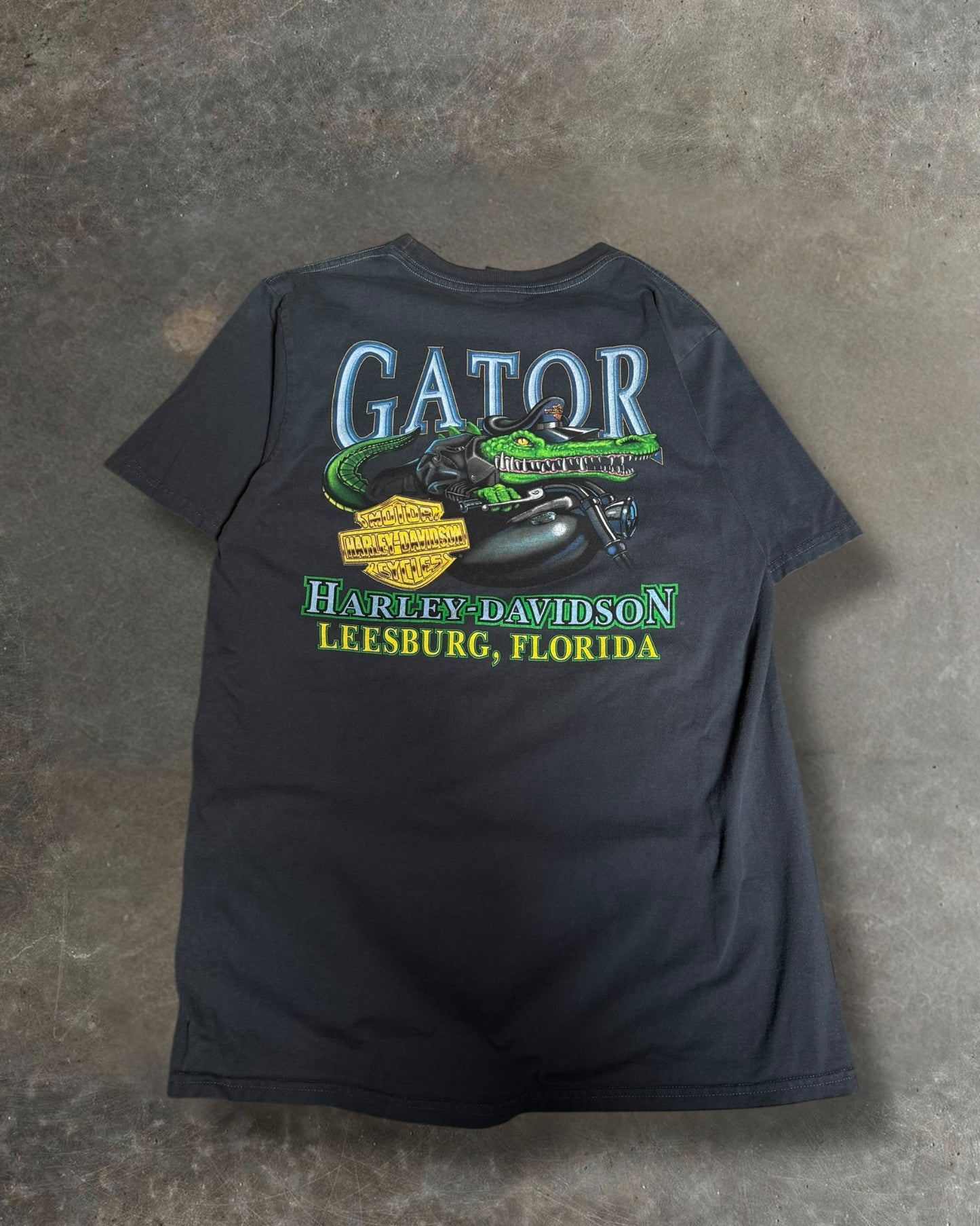 '00s Gator Cop Harley Davidson Pocket Tee Sz. L