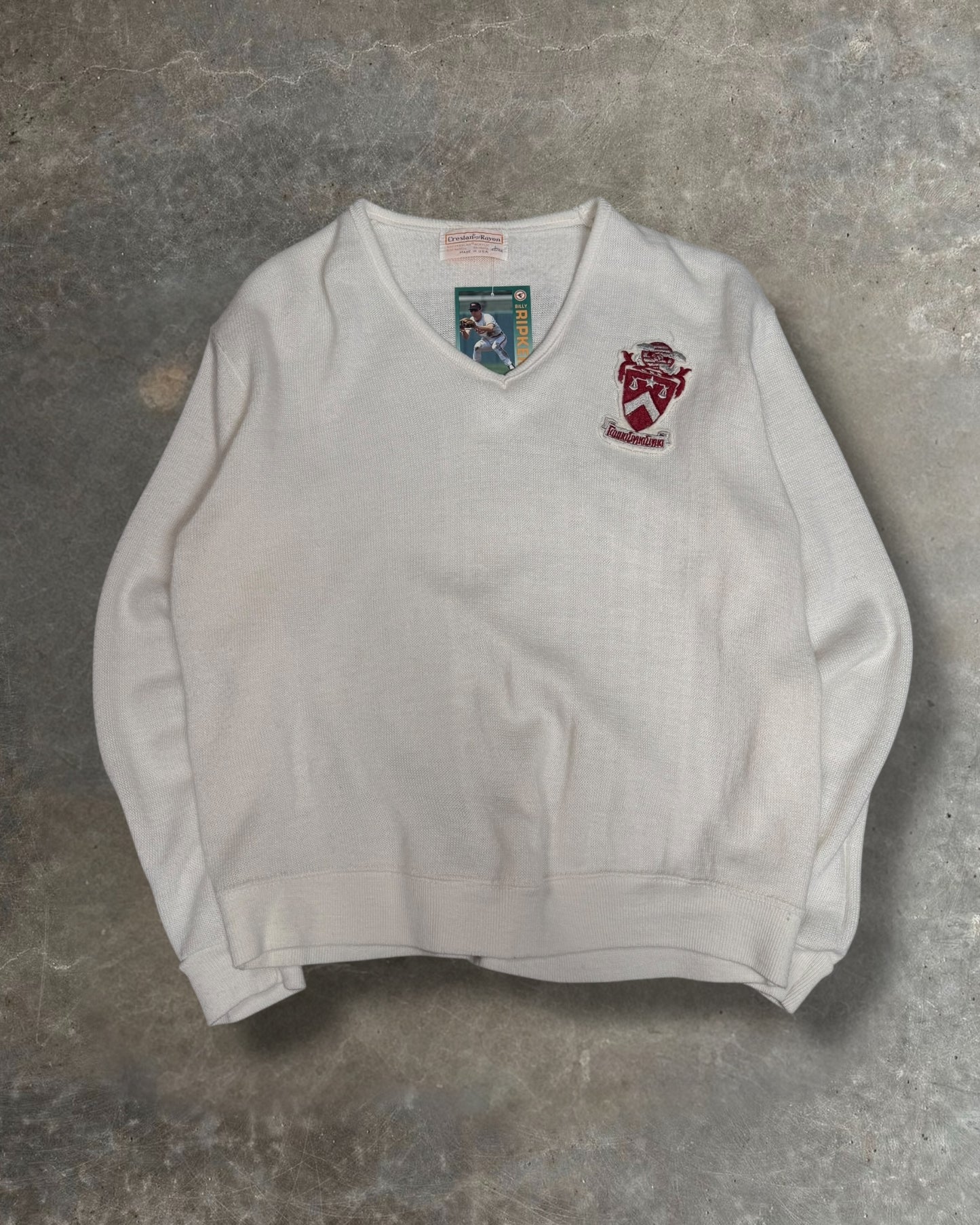 '80s Creslan&Rayon V-Neck Sweater Sz. L