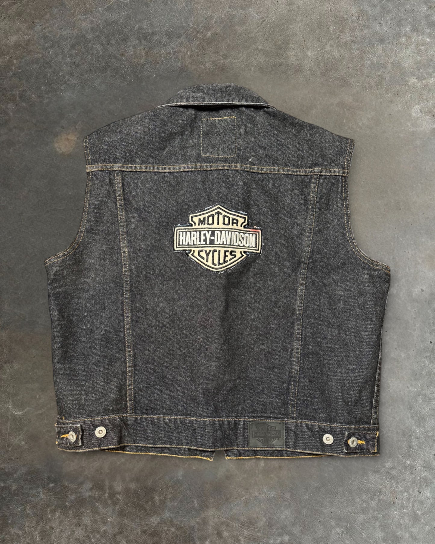 00s Harley-Davidson Denim Vest Sz. M