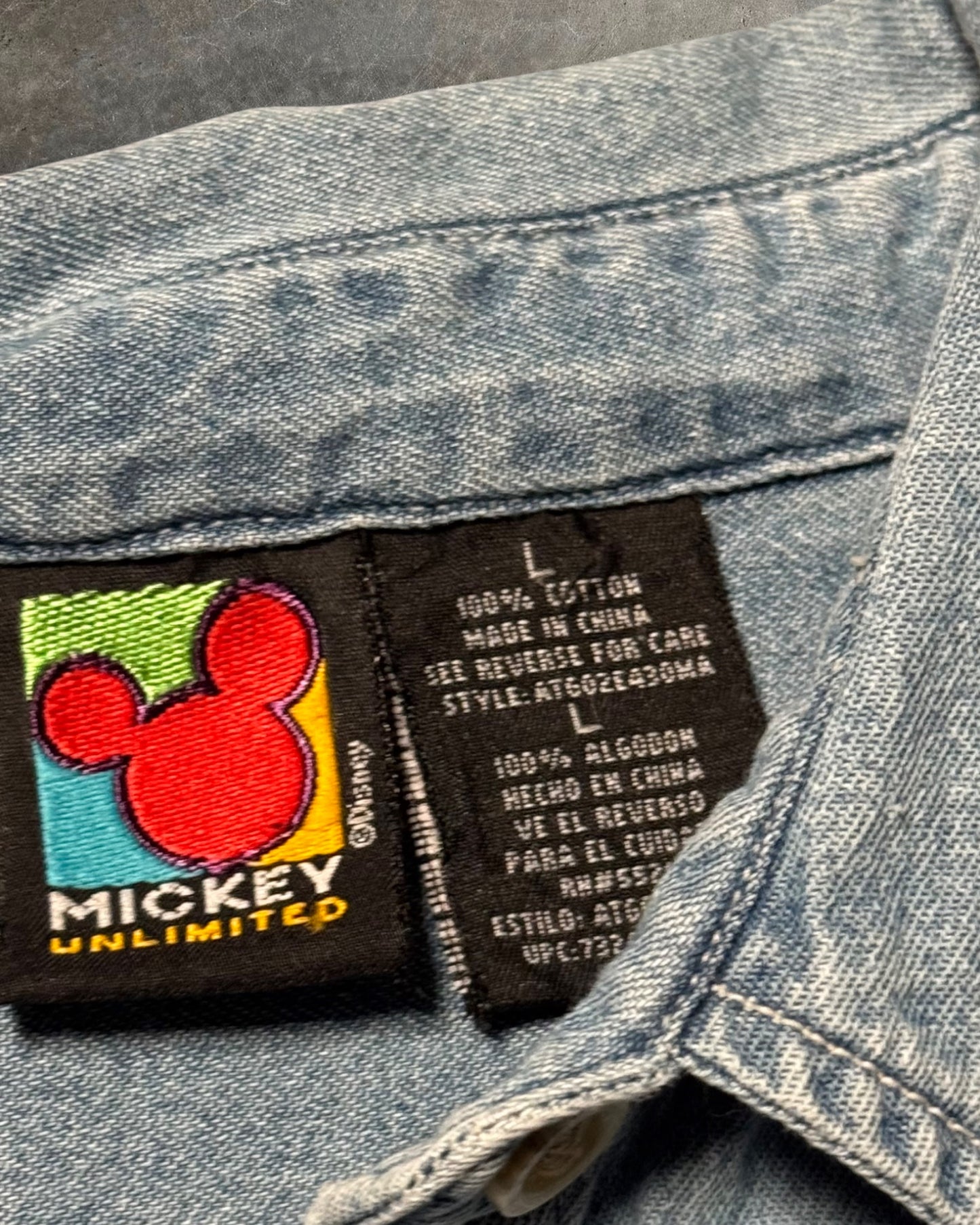 90s Mickey Denim Button Up Sz. L